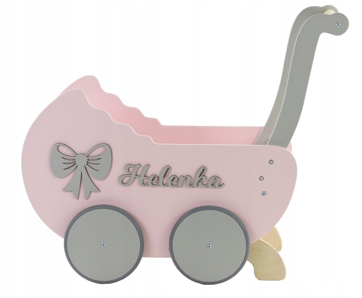 drew WÓZEK DLA LALEK + IMIĘ dekory POŚCIEL stopery