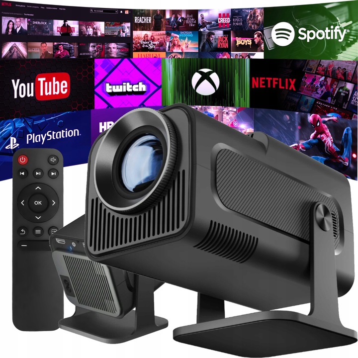 Rzutnik Projektor WiFi Pilot Android TV 150 cali 4K FULL HD HY320 Mini LED