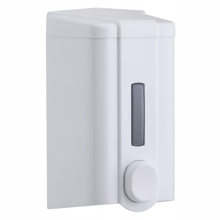 Dozownik Pojemnik do mydła płynie zbiornik 500 ml Biały Naścienny ATEST PZH