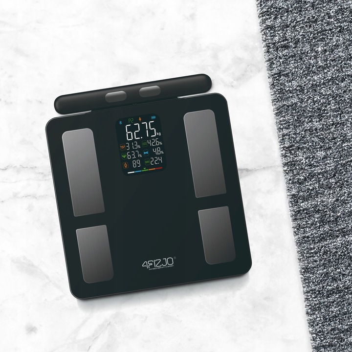 WAGA ŁAZIENKOWA ANALITYCZNA ELEKTRONICZNA POMIAR TŁUSZCZU BMI SZKLANA SMART