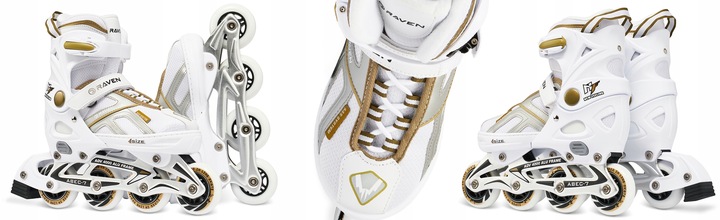 Rolki Regulowane RAVEN Pulse White/Gold 37-40