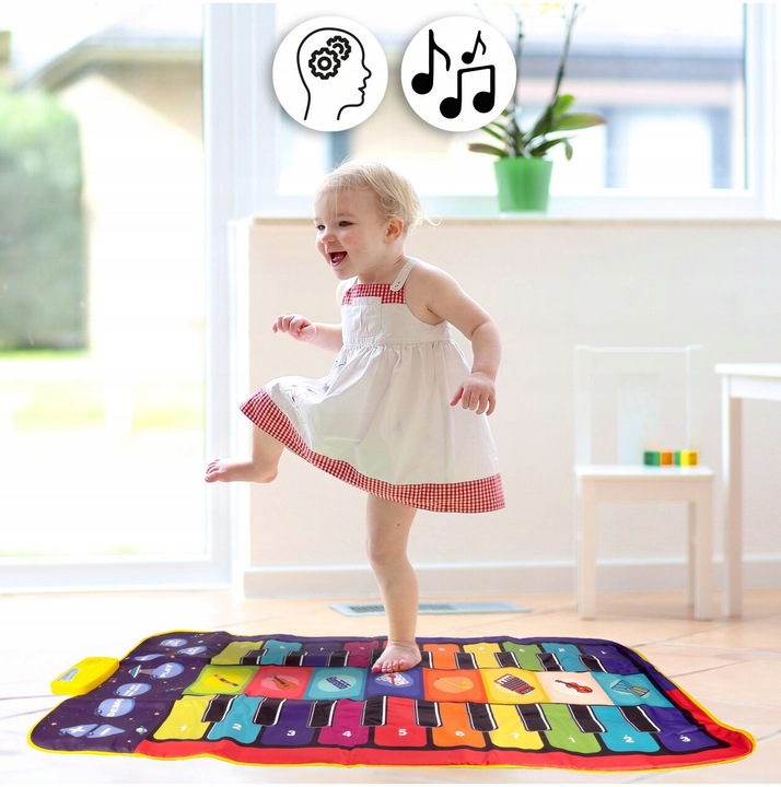 OGROMNA MATA MUZYCZNA DO TAŃCZENIA EDUKACYJNA INTERAKTYWNA GRA 140 X 70 CM