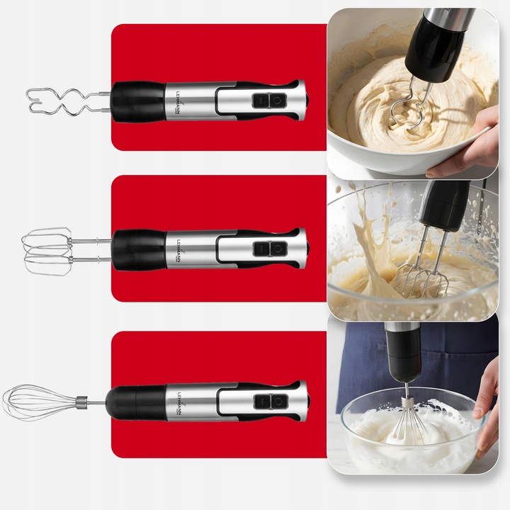 MOCNY BLENDER RĘCZNY WIELOFUNKCYJNY MIKSER NAJMOCNIEJSZY SILNIK OSTRZE