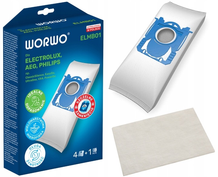 12 X WORKI DO ODKURZACZA ELECTROLUX PHILIPS AEG WORWO ELMB01