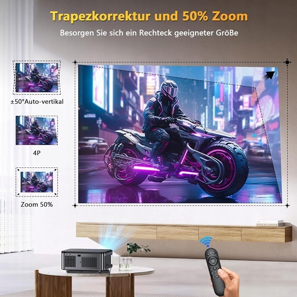 Projektor Rzutnik LED Android Smart TV Full HD 1080p 5G WiFi XIWBSY T07 (N)