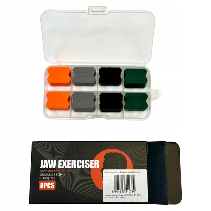 ZESTAW 8 GUM DO ĆWICZEŃ ŻUCHWY I SZCZĘKI PRZYRZĄD JAWLINE SMUKŁA TWARZ
