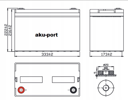 Akumulator żelowy AGM do UPS 12V 100Ah