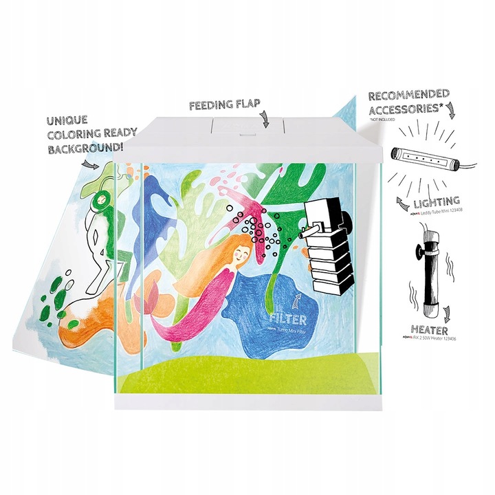 AQUAEL LEDDY MINI 35 Akwarium 19L Pokrywa + Filtr