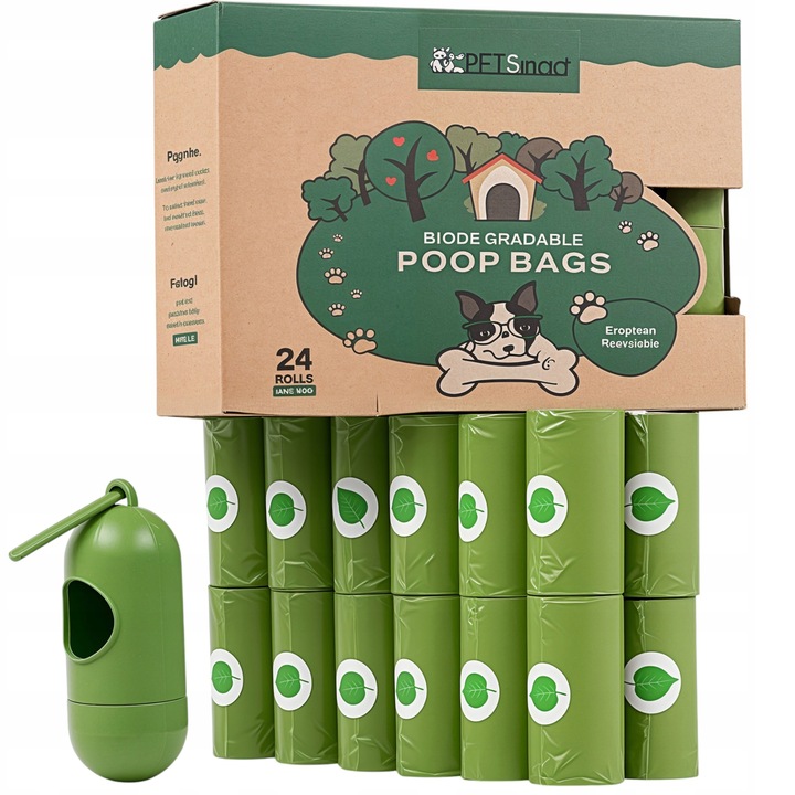 WORECZKI BIODEGRADOWALNE NA PSIE ODCHODY BIO WORKI NA KUPY PSA 360 SZT ETUI