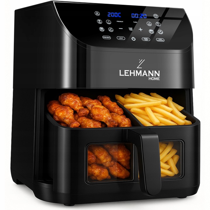 FRYTKOWNICA BEZTŁUSZCZOWA FRYTOWNICA 8L PIEKARNIK AIRFRYER DWUKOMOROWA