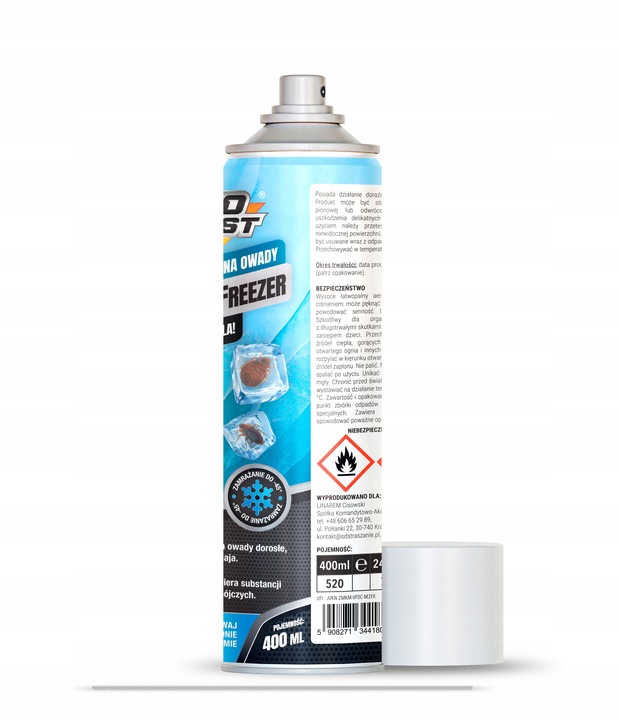 ŚRODEK PREPARAT NA PLUSKWY JAJA PLUSKIEW WSZY RYBIKI ZAMRAŻACZ NO PEST