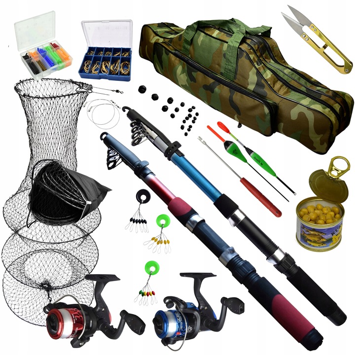ZESTAW WĘDKARSKI 2 x Wędka 2 x Kołowrotek TORBA