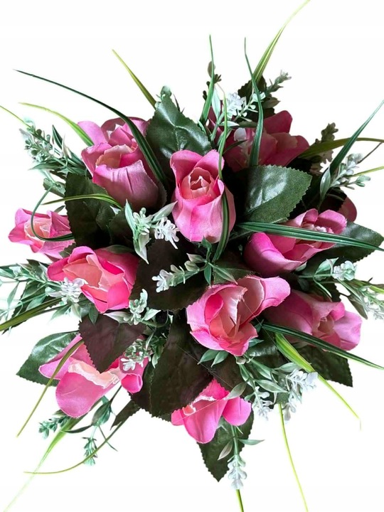 STROIK GRÓB KOMPOZYCJA CMENTARZ SZTUCZNY BUKIET SERCE RÓŻE WIĄZANKA POMNIK