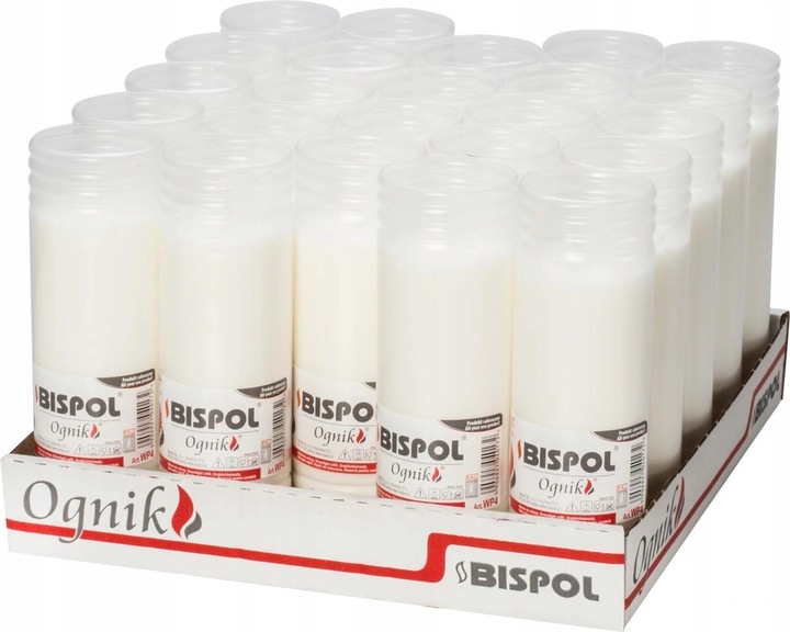 WKŁADY DO ZNICZY PARAFINOWE BISPOL WP4 96H 24SZT