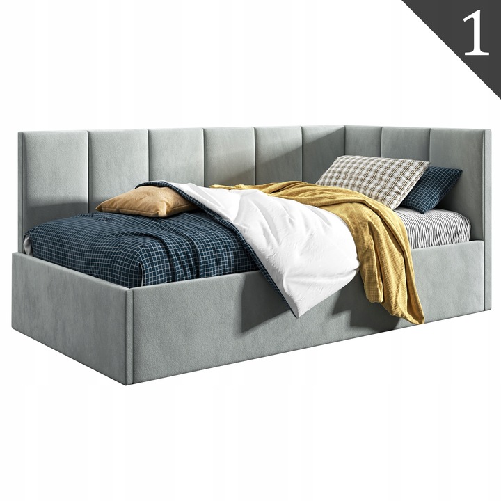 Łóżko młodzieżowe 120x200, Supreme Roma, Tapczan, Pojemnik, Jasny