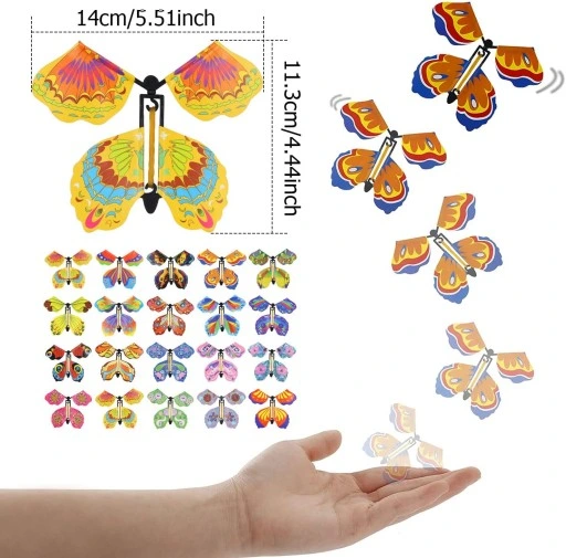 20X NAKRĘCANE LATAJĄCE MOTYLE SZTUCZKA MAGICZNA PREZENT DLA DZIECKA ZABAWA