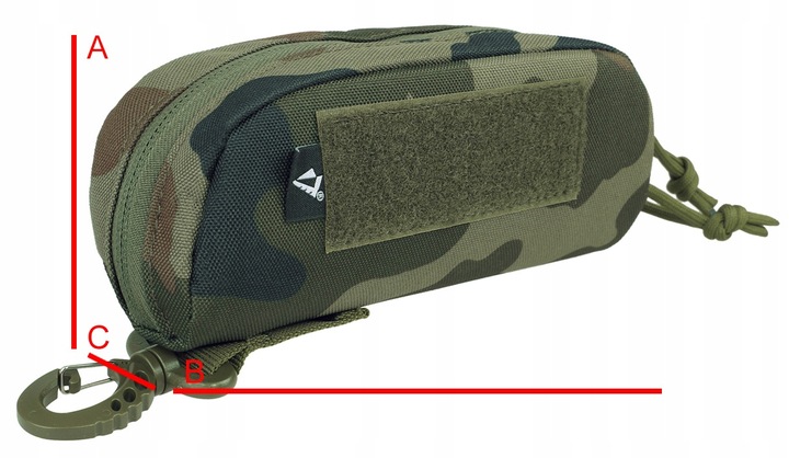 ETUI NA OKULARY TWARDE KIESZEŃ MOLLE DOMINATOR Z KARABIŃCZYKIEM MORO