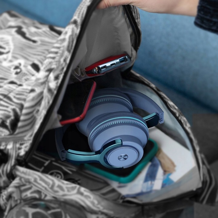 SŁUCHAWKI BEZPRZEWODOWE H2 BLUETOOTH MP3 NAUSZNE MIKROFON RGB DLA