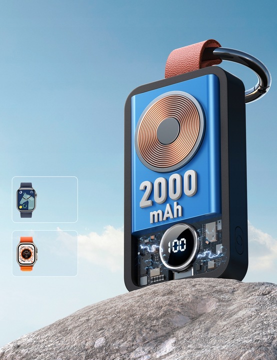 Joyroom powerbank bezprzewodowy 2000mAh 3W do Apple Watch czarny (JR-WQW01)