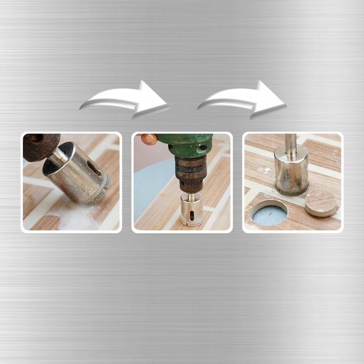 WZMOCNIONE OTWORNICE DIAMENTOWE DO GRESU PŁYTEK GLAZURY SZKŁA 10szt