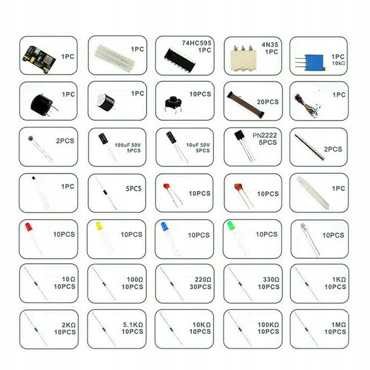 BOGATY ZESTAW ARDUINO UNO R3 STARTER KIT DO NAUKI PROGRAMOWANIA XXL + UNO
