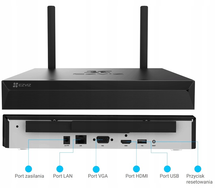 Zestaw Monitoringu WiFi 4 Kamer Obrotwych 5MPx EZVIZ Zewnętrzny Dual Light