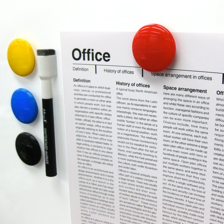 Magnesy na lodówkę do tablic okrągłe MOCNE czarne z magnesem 20 mm 40