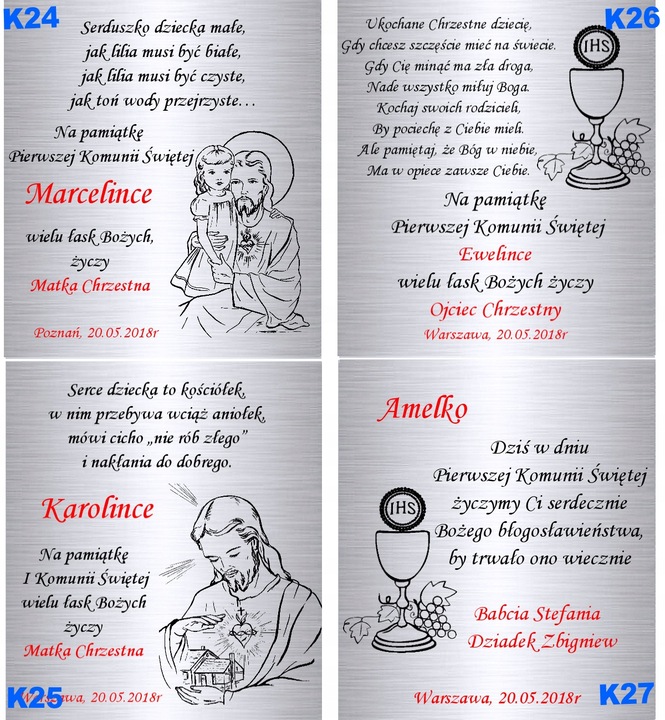 Srebrny Łańcuszek 925 Medalik Aniołek z Sercem Chrzest Grawer