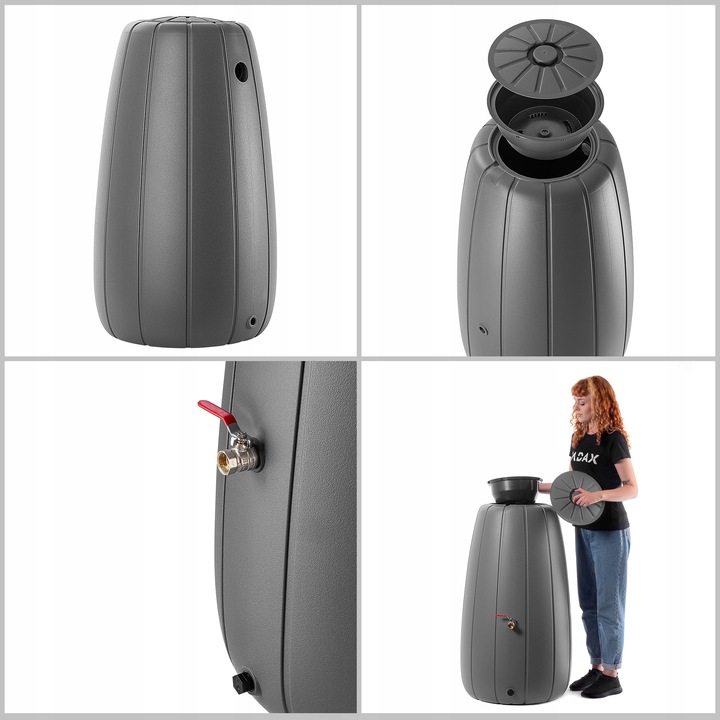 ZBIORNIK NA DESZCZÓWKĘ 200L WODĘ BECZKA POJEMNIK + KRANIK DONICZKA DUŻY