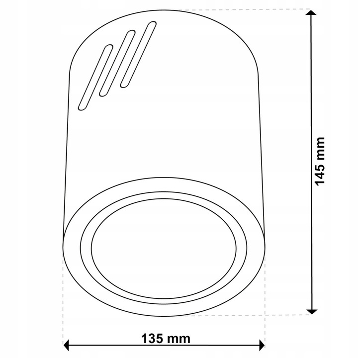 Oprawa Natynkowa Lampa Sufitowa SPOT DUŻA TUBA LED E27 Okrągła Walec