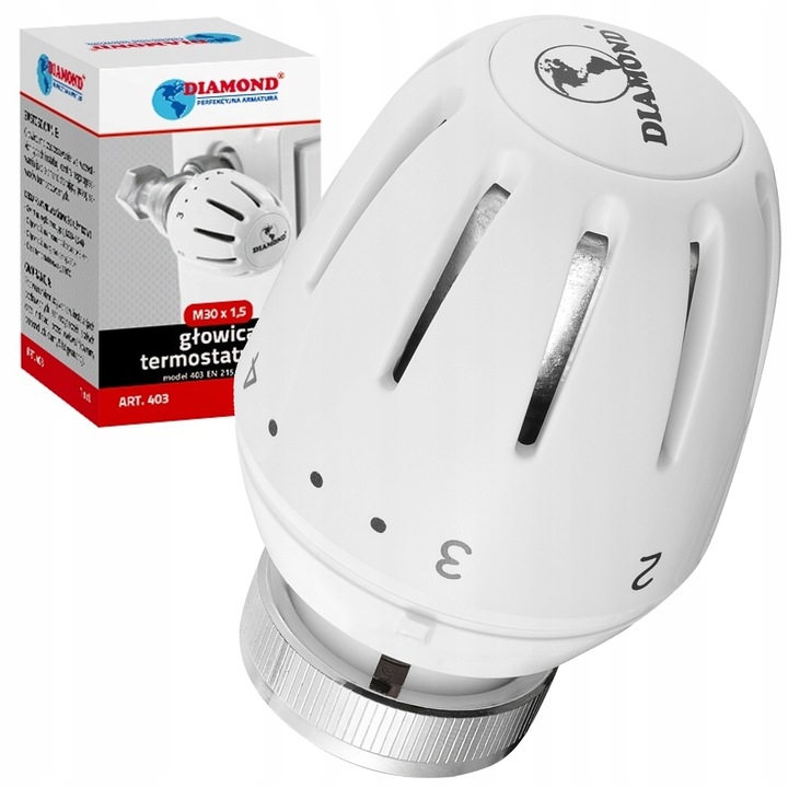 GŁOWICA TERMOSTATYCZNA TERMOSTAT DO GRZEJNIKA POKRĘTŁO TEMPERATURY M30x1.5