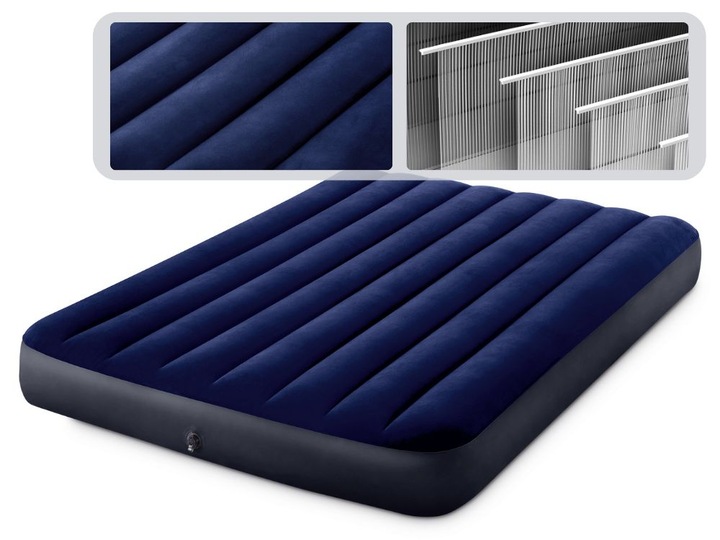 Materac Dmuchany Dwuosobowy Welurowy Łóżko Intex z Pompką MODEL 2024