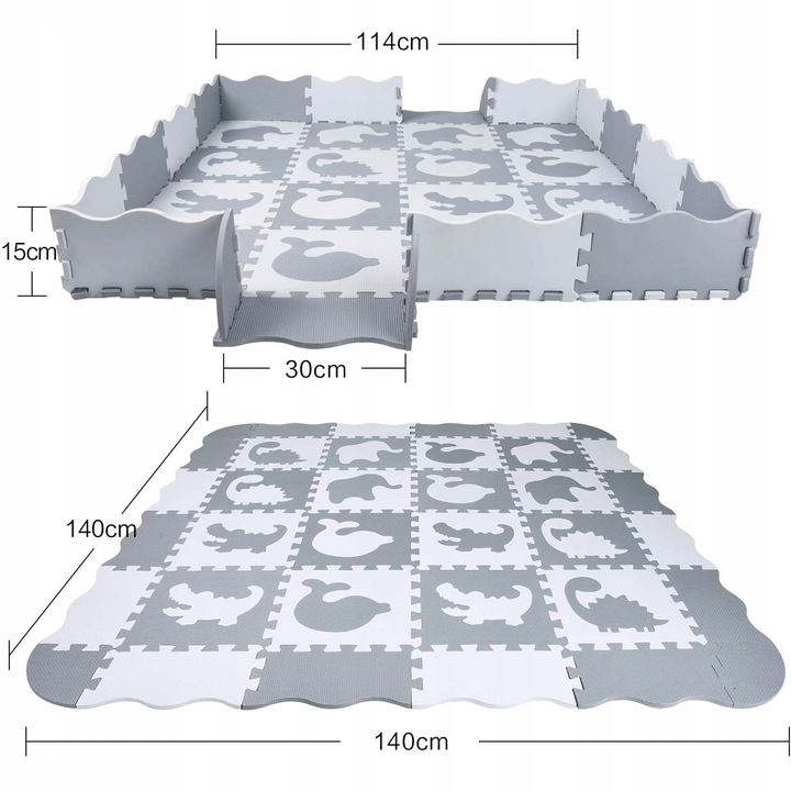 GRUBA MATA EDUKACYJNA puzzle PIANKOWE XXL KOJEC