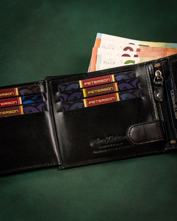 PETERSON męski portfel skórzany na prezent RFID
