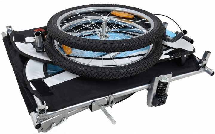 PRZYCZEPKA ROWEROWA PRO Z AMORTYZACJĄ 3w1 + OŚWIETLENIE LED