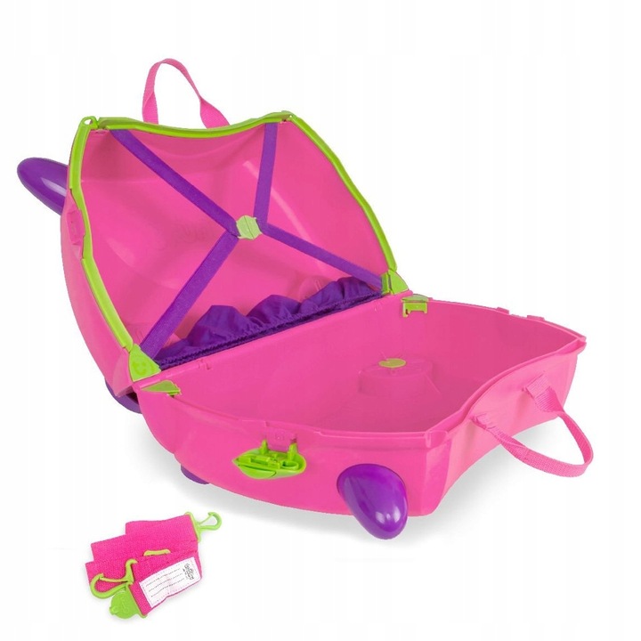 Walizka na Kółkach Dla Dzieci Jeździk Dziecięcy 2w1 Zabawka dla Dziecka Róż