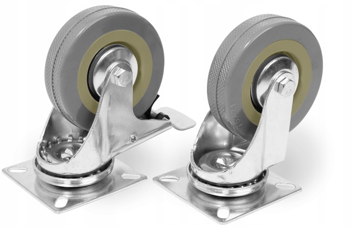 KÓŁKA MEBLOWE OBROTOWE GUMOWE CICHE KOŁA ŁOŻYSKOWANE ZESTAW 4 KÓŁEK