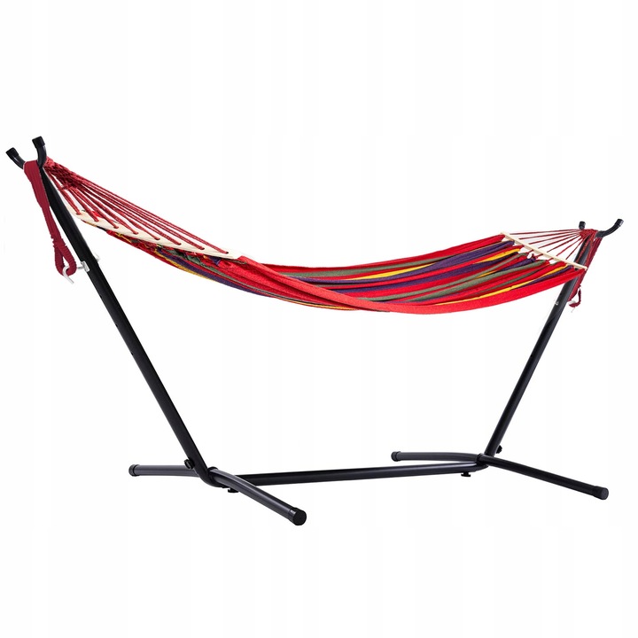 HAMAK ZE STELAŻEM OGRODOWY 2 OSOBOWY HUŚTAWKA XXL WZMOCNIONY PAŁĄK ZESTAW