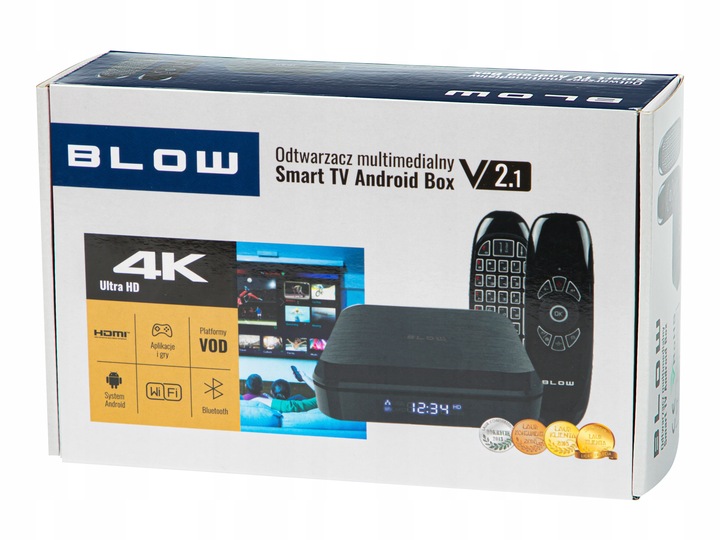 SMART BOX TV ANDROID BLUETOOTH 4K WIFI ODTWARZACZ HDMI USB PILOT PRZYSTAWKA