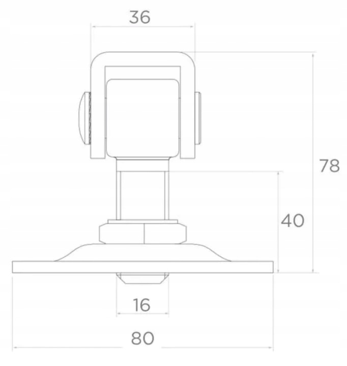 ZAWIAS REGULOWANY M16 Z SZYLDEM 80x80x4 4 SZT