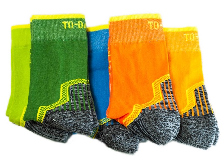 5x Kolorowe skarpetki trekkingowe sportowe super bawełna półfrotte 39-42