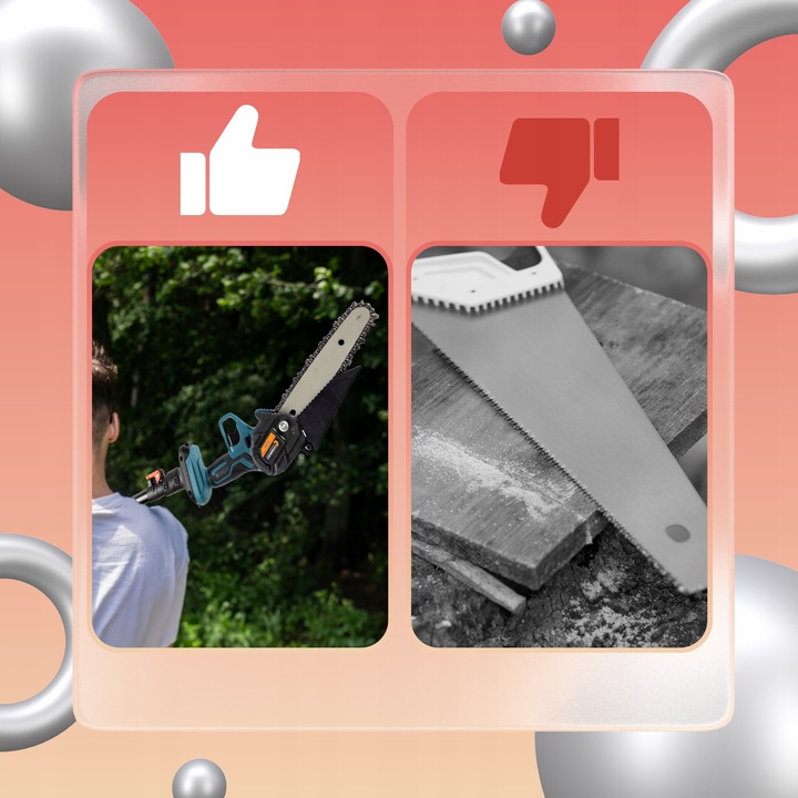 PIŁA ŁAŃCUCHOWA AKUMULATOROWA 6” 2xAKU 21V PILARKA GAŁĘZIÓWKA DUŻY