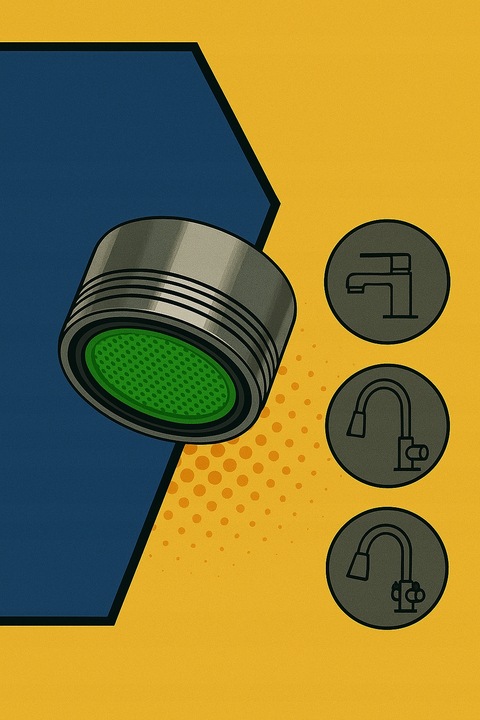 PRZEDŁUŻACZ KRANU KUCHENNEGO AERATOR PERLATOR 3 FUNKCJE 360° CZARNY