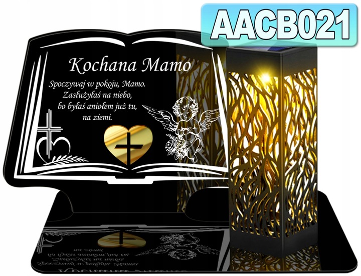 ZNICZ SOLARNY LED WIECZNY DLA TATY NA CMENTARZ GRÓB lampka Księga 3D