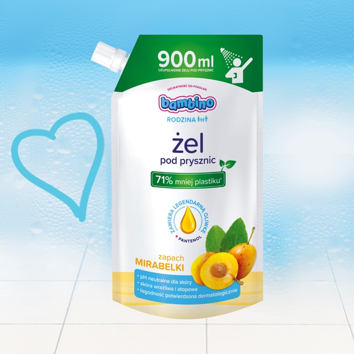 BAMBINO Żel pod prysznic Mirabelka zapas 3x 900ml