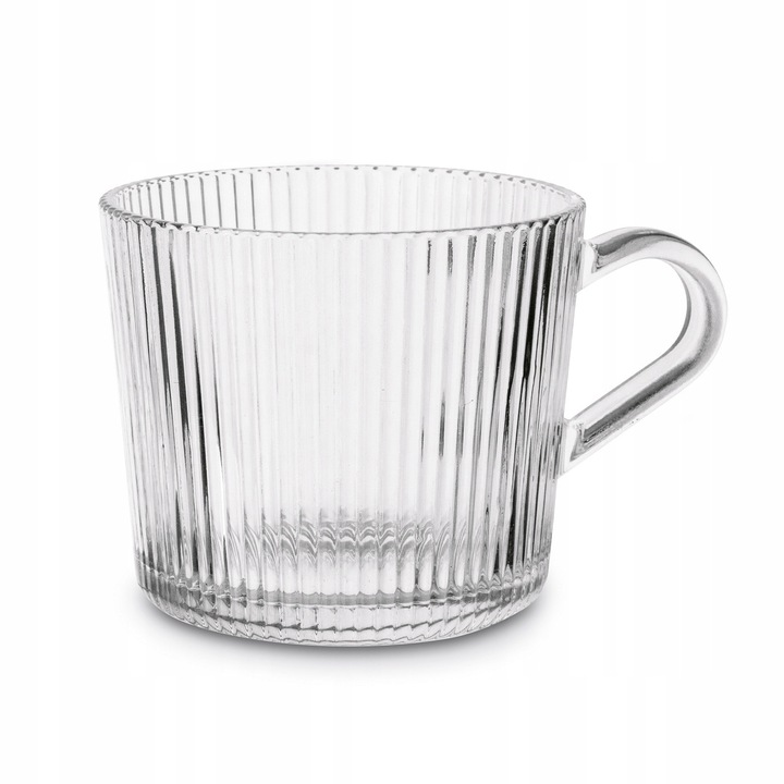 Zestaw SZKLANKI DO KAWY napojów SZKLANY KUBEK do herbaty Z UCHEM 6x400ml