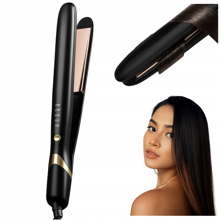 Prostownica do włosów ceramiczna 2w1 Jonizacja Kreci włosy Regulacja