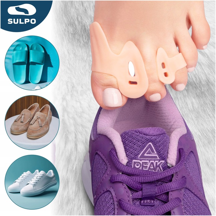 Silikonowy SEPARATOR korygujący HALUKSY na 3 palce KOREKTOR z klinem