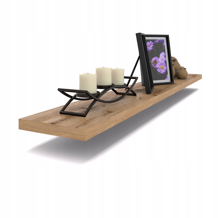 PÓŁKA ŚCIENNA WISZĄCA 100 CM DĄB WOTAN WKRĘT NIEWIDOCZNY WSPRONIK