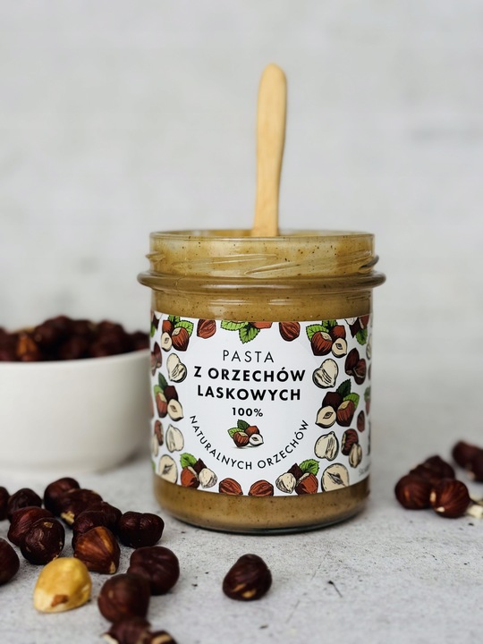 Pasta z orzechów laskowych 300 g - 100% orzechów, Bez Dodatków,
